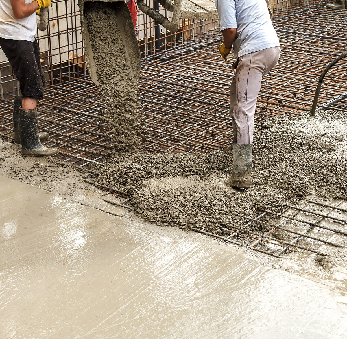 Concrete driveway and walkway