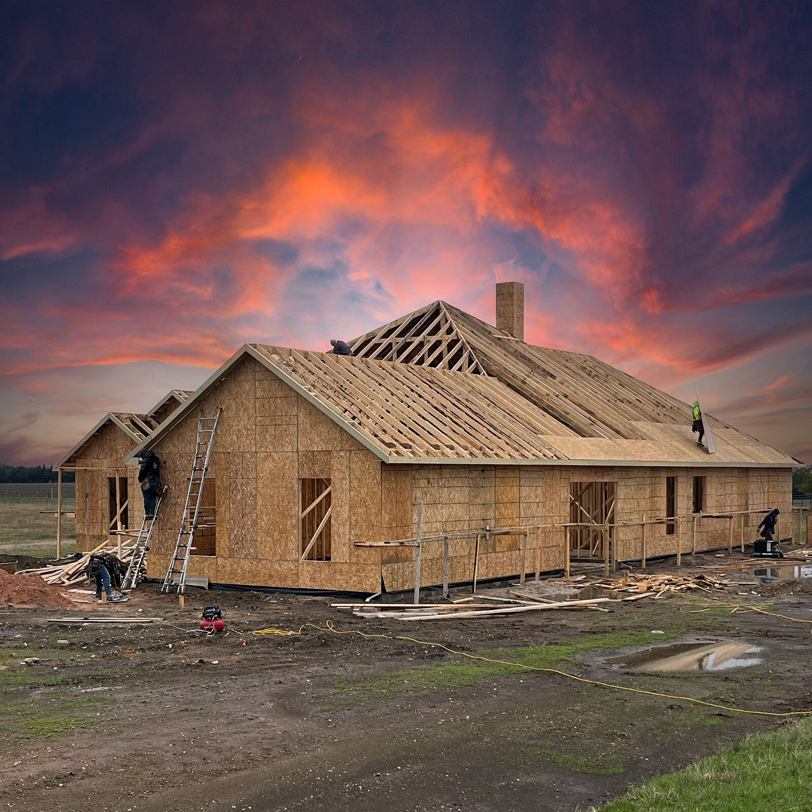 New house construction framing
