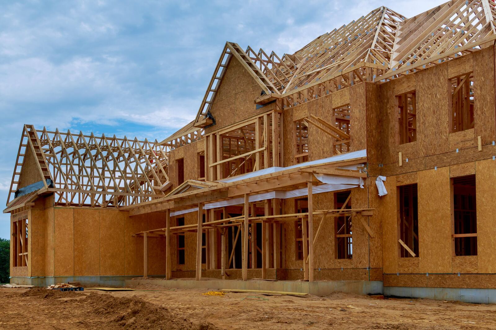 Beam construction framed structure