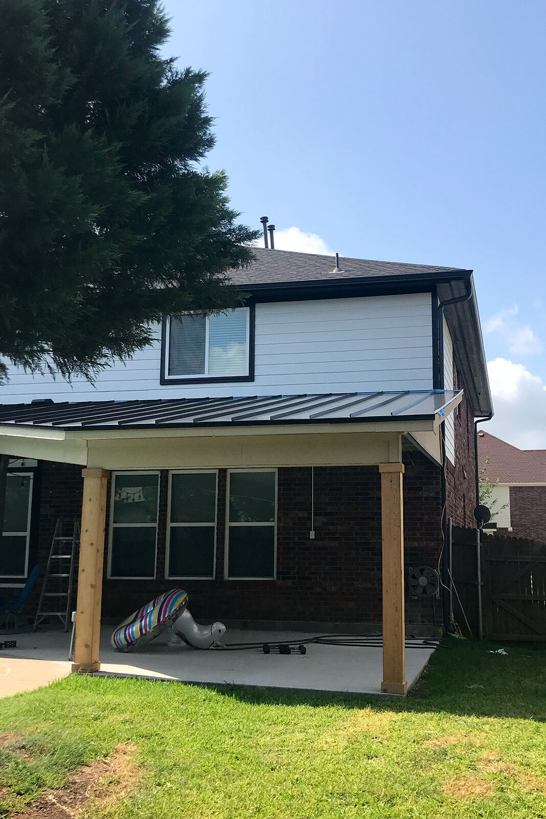 Remodeled covered patio area